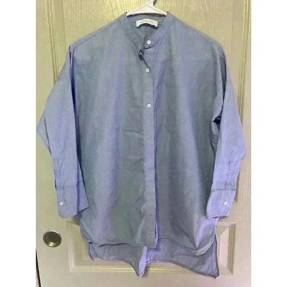 Everlane Boxy Long Sleeve Button Down Tunic Size 00 Oversized Light Blue. Casual - Picture 1 of 8